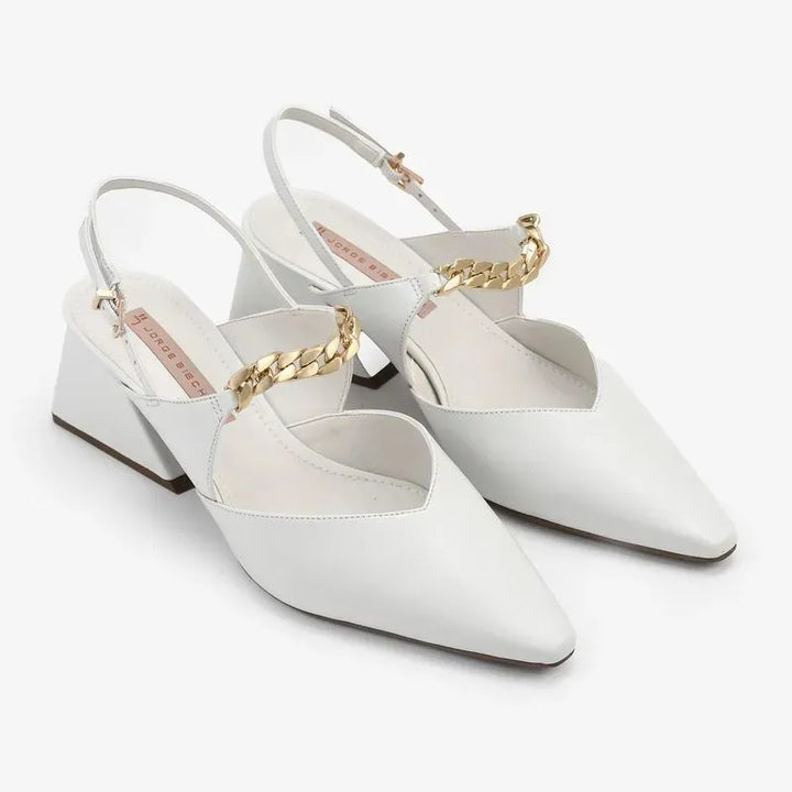 Scarpin Slingback Couro