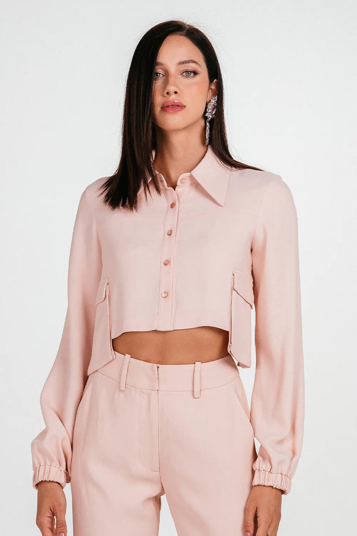 Camisa Cropped Manga Bufante Charth