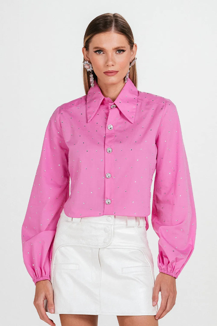 Camisa Cropped Cristais Charth