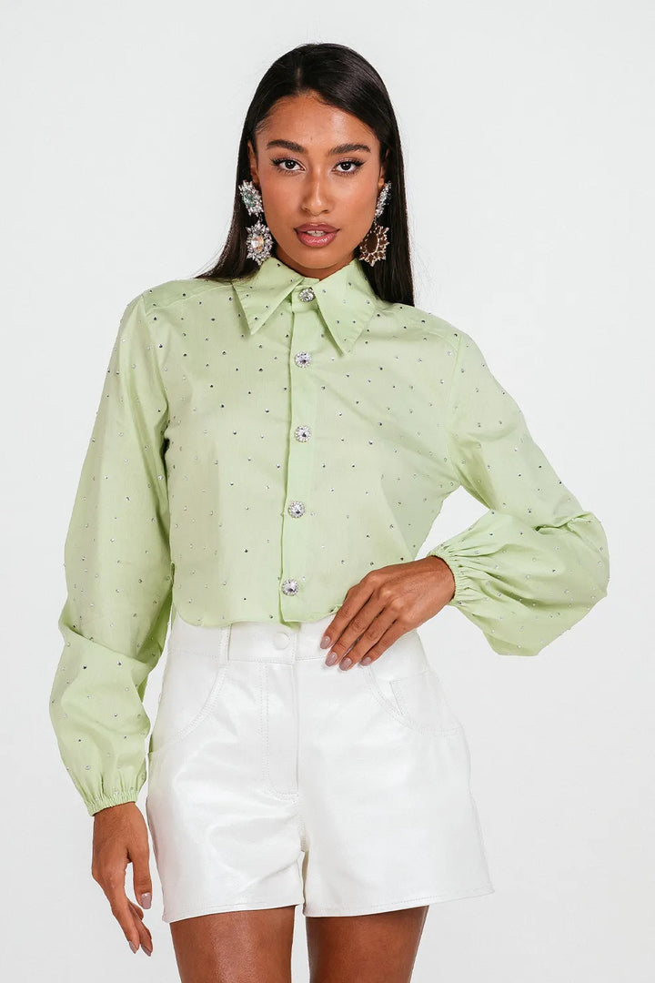 Camisa Cropped Cristais Charth