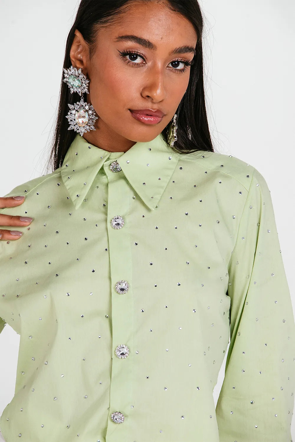 Camisa Cropped Cristais Charth