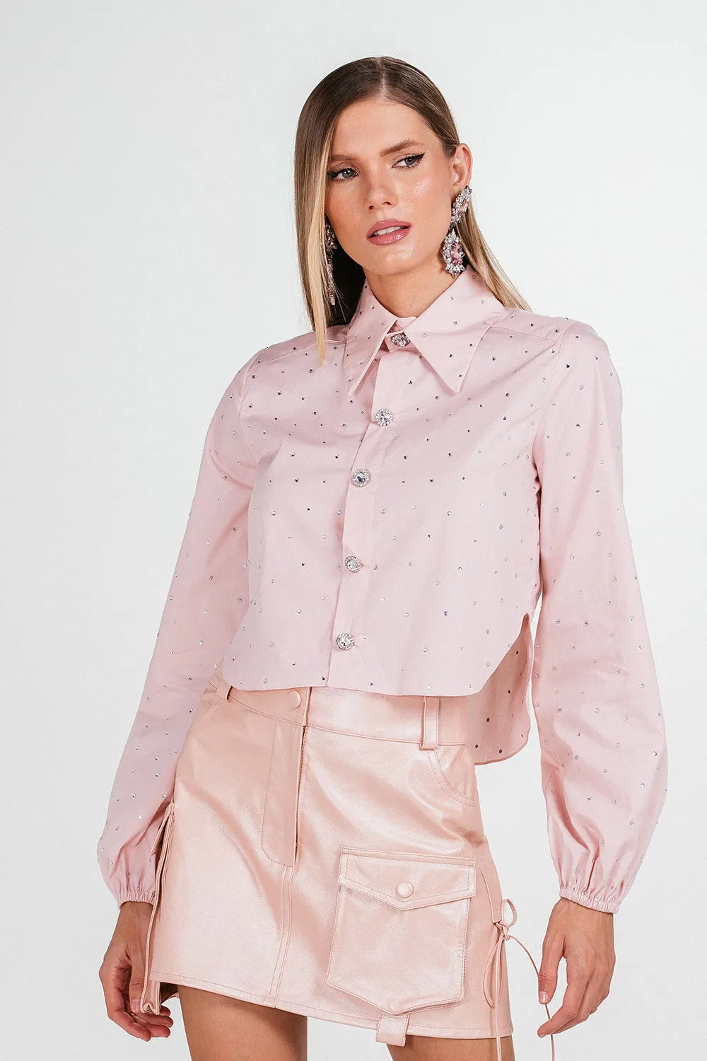 Camisa Cropped Cristais Charth