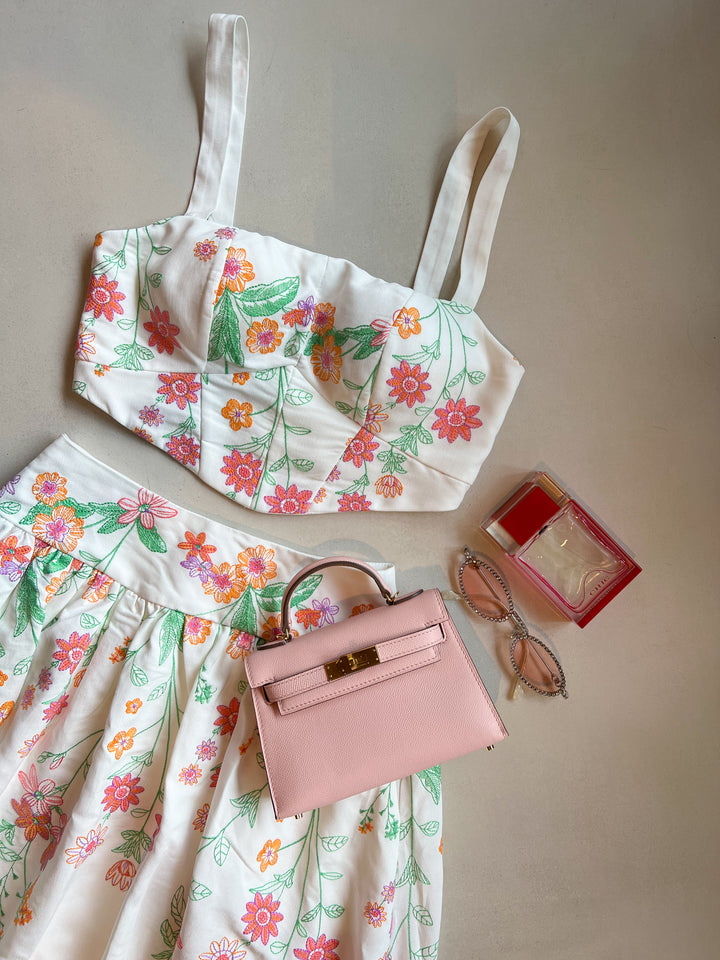 Conjunto Saia Midi+Cropped Limonada Pink