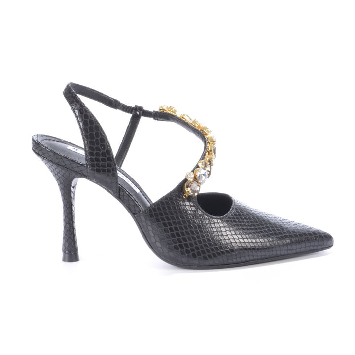 Slingback Couro Pedrarias Jorge Bischoff